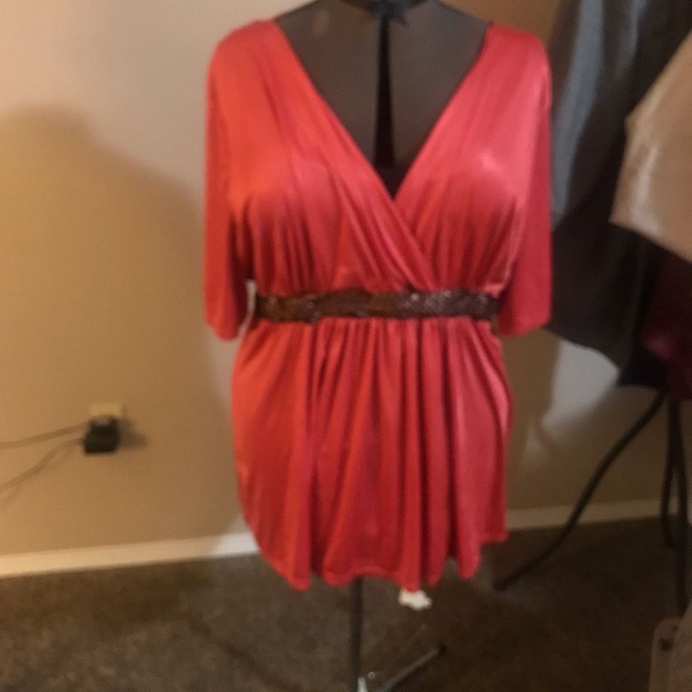 Maurices shimmering coral top